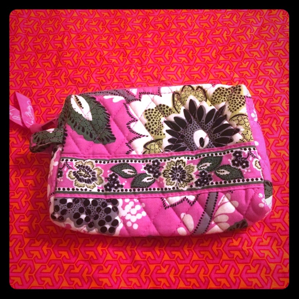 Vera Bradley pink floral cosmetic bag
